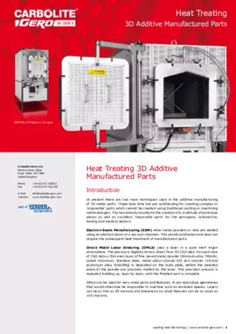 Heat Treating 3D Additive Manufactured Parts