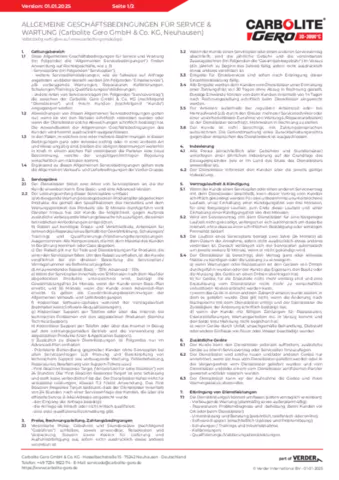 Allgemeine Geschäftsbedingungen für Service & Wartung
