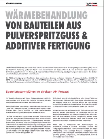 Wärmebehandlung von Bauteilen aus Pulverspritzguss & Additiver Fertigung 