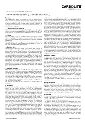 Conditions for purchasing