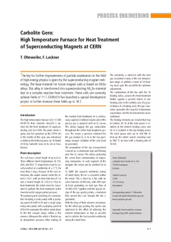 High Temperature Furnace for Heat Treatment of Superconducting Magnets at CERN