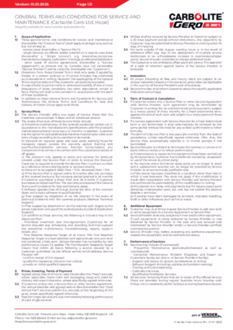 General Terms and Conditions for Service & Maintenance