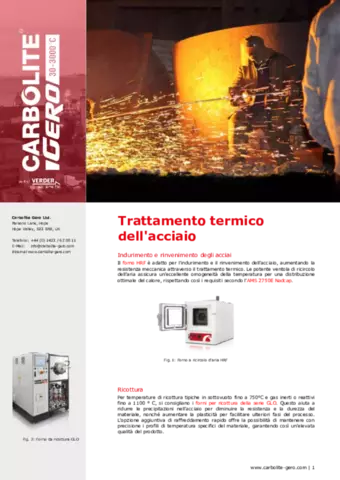 Trattamento termico dell'acciaio