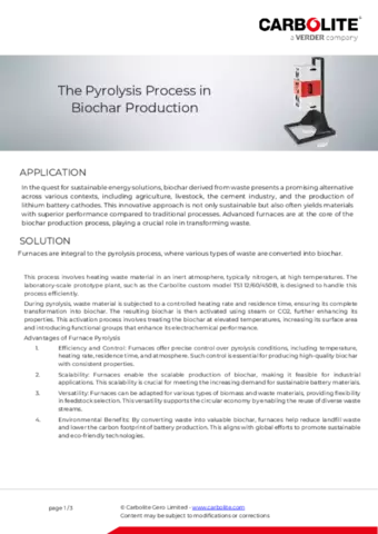 The Pyrolysis Process in Biochar Production