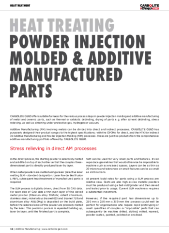 Heat Treating Powder Injection Molded & Additive Manufactured Parts