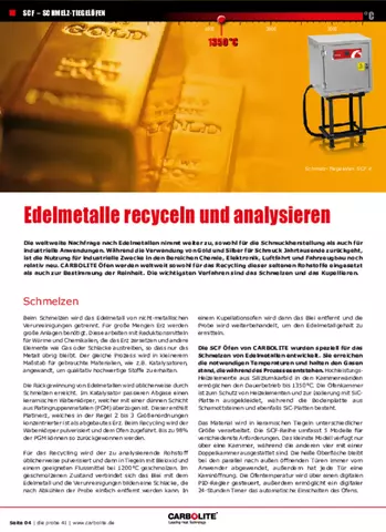 Edelmetalle recyceln und analysieren