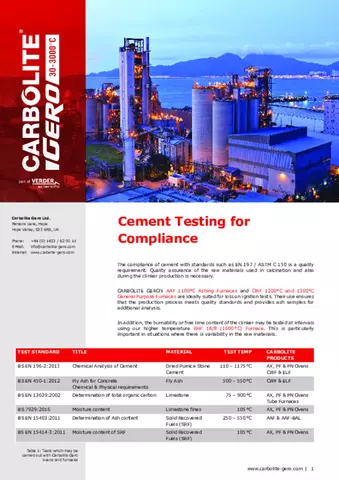 Cement Testing for Compliance