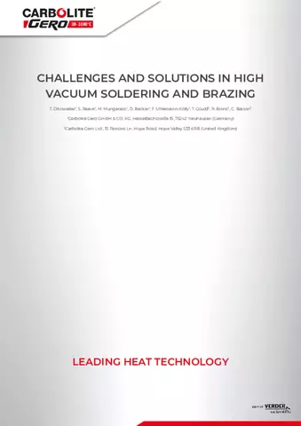 Challenges and solutions in high vacuum soldering and brazing