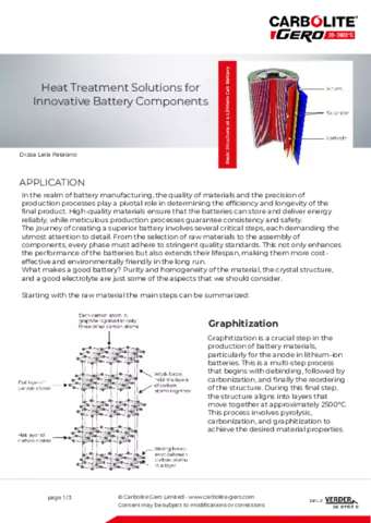 Heat Treatment Solutions for Innovative Battery Components