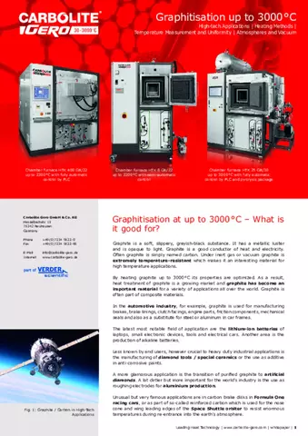 Graphitisation at up to 3000 °C - What is it good for?