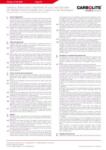 General terms and conditions of sale and delivery