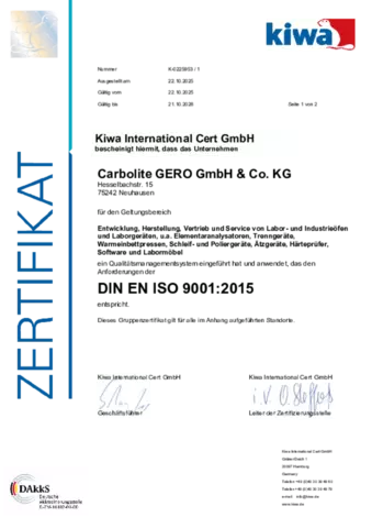 ISO 9001 Zertifikat
